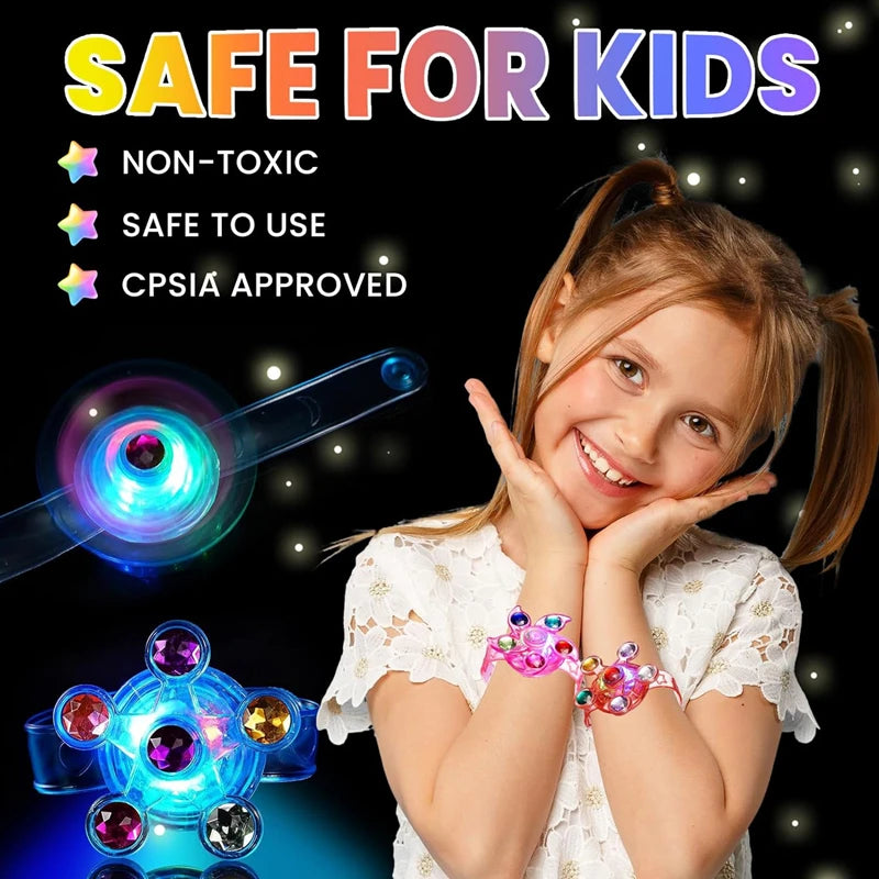 LED Spinner Bracelets – 5/10/20pcs Light-Up Party Favors