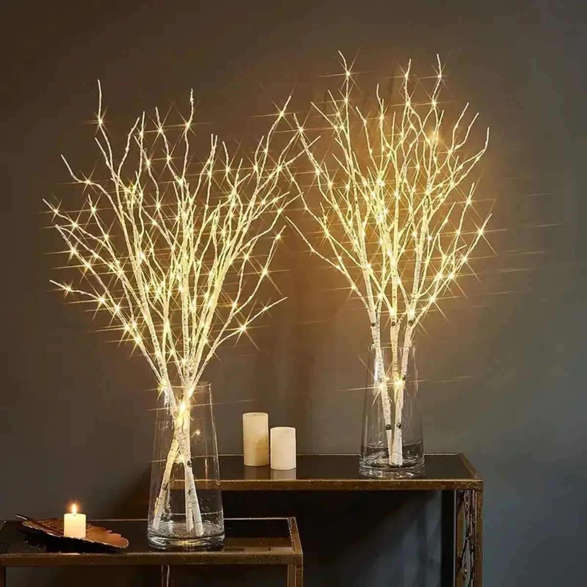 White Birch Branch LED Lights – 20 Battery Fairy Lights for Home Decor