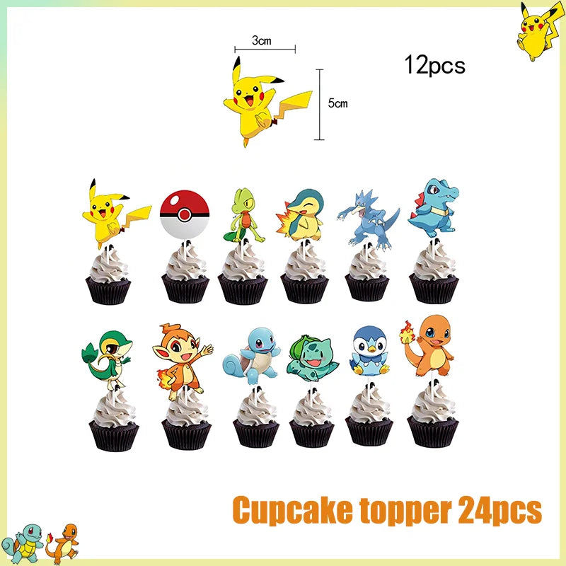 Pikachu Birthday Party Kit – Pokémon Decorations & Tableware Set
