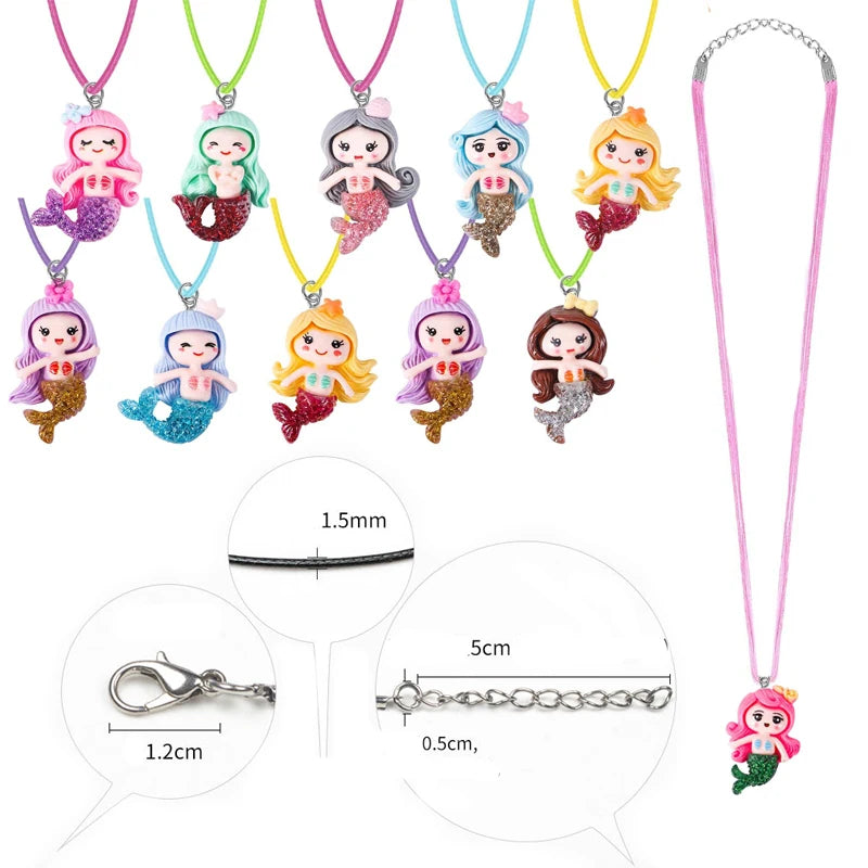 Mermaid Keychain Necklaces – Party Favors for Girls & Baby Showers