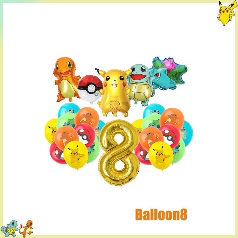 Pikachu Birthday Party Kit – Pokémon Decorations & Tableware Set