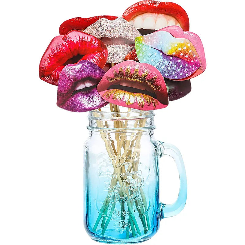 Funny Lips & Mouth Props – 20pcs DIY Photo Booth Kit for Adults