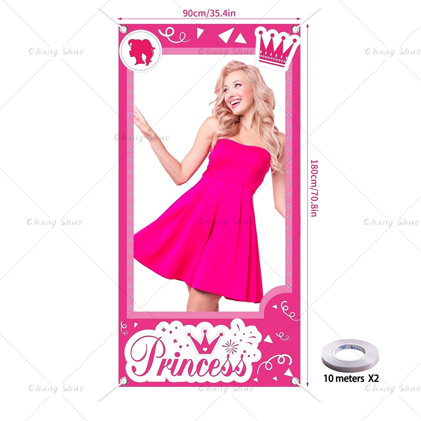 Pink Party Photo Booth Frame – Girls' Birthday & Shower Backdrop
