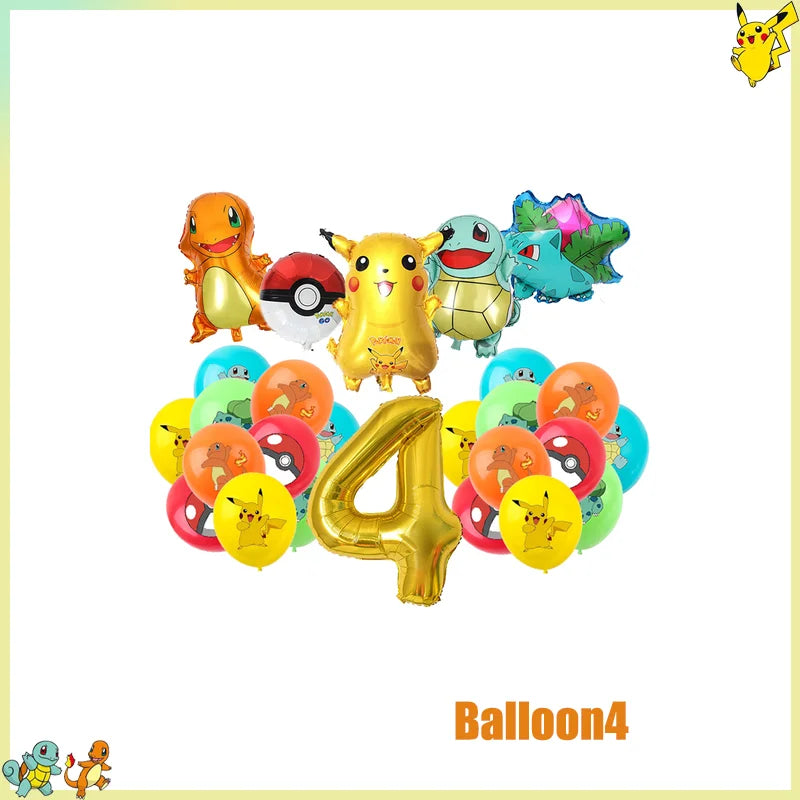 Pikachu Birthday Party Kit – Pokémon Decorations & Tableware Set