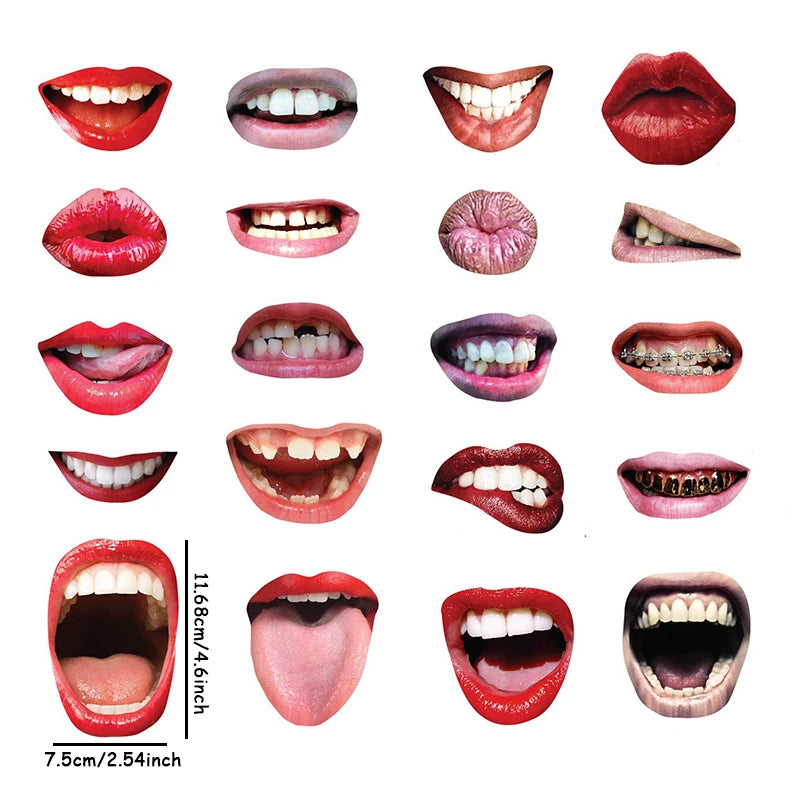 Funny Lips & Mouth Props – 20pcs DIY Photo Booth Kit for Adults