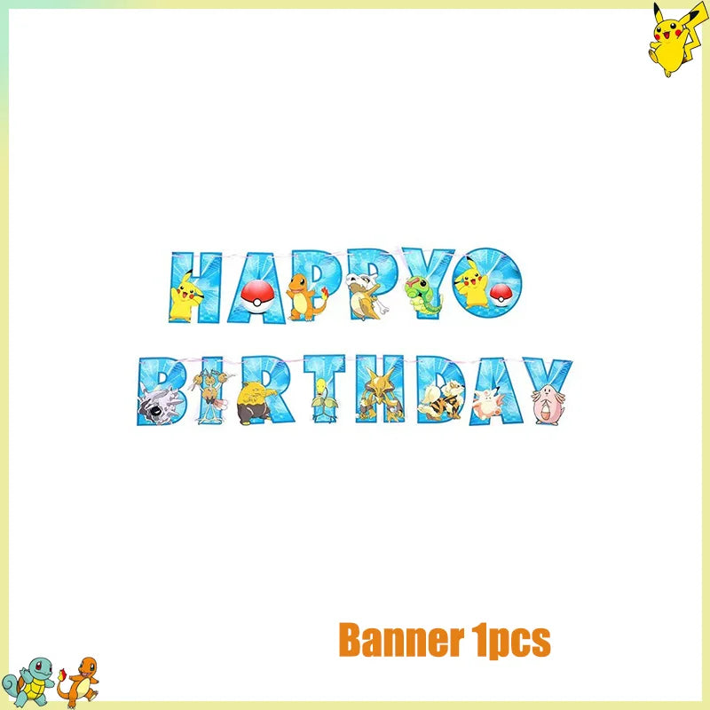 Pikachu Birthday Party Kit – Pokémon Decorations & Tableware Set