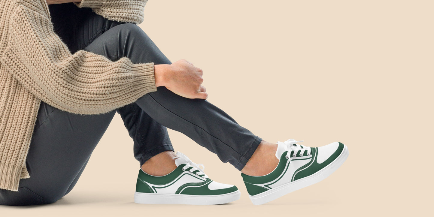 WOMEN’S LACE-UP CANVAS SHOES - VERDE FUERTE