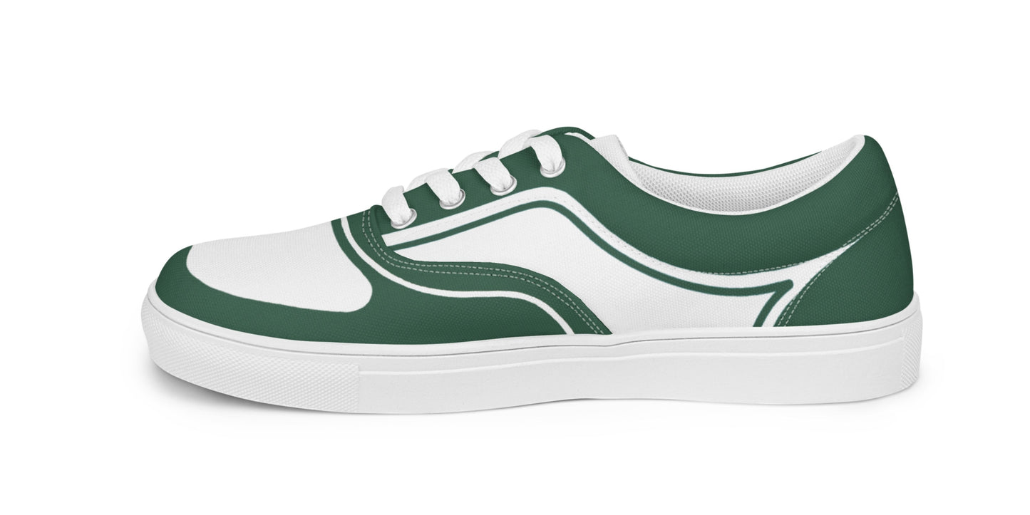 MEN’S LACE-UP CANVAS SHOES - VERDE OSCURO