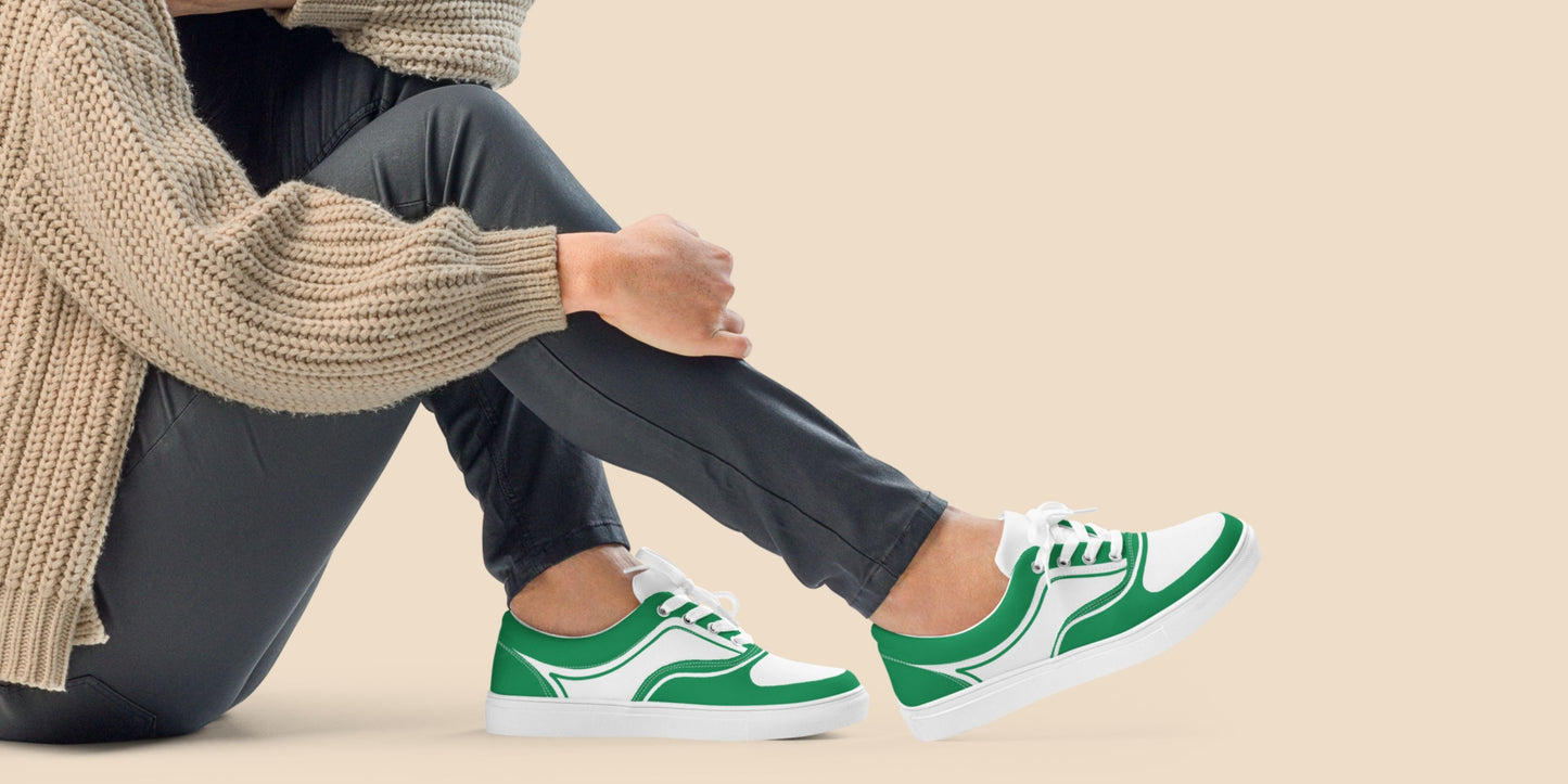 WOMEN’S LACE-UP CANVAS SHOES - VERDE