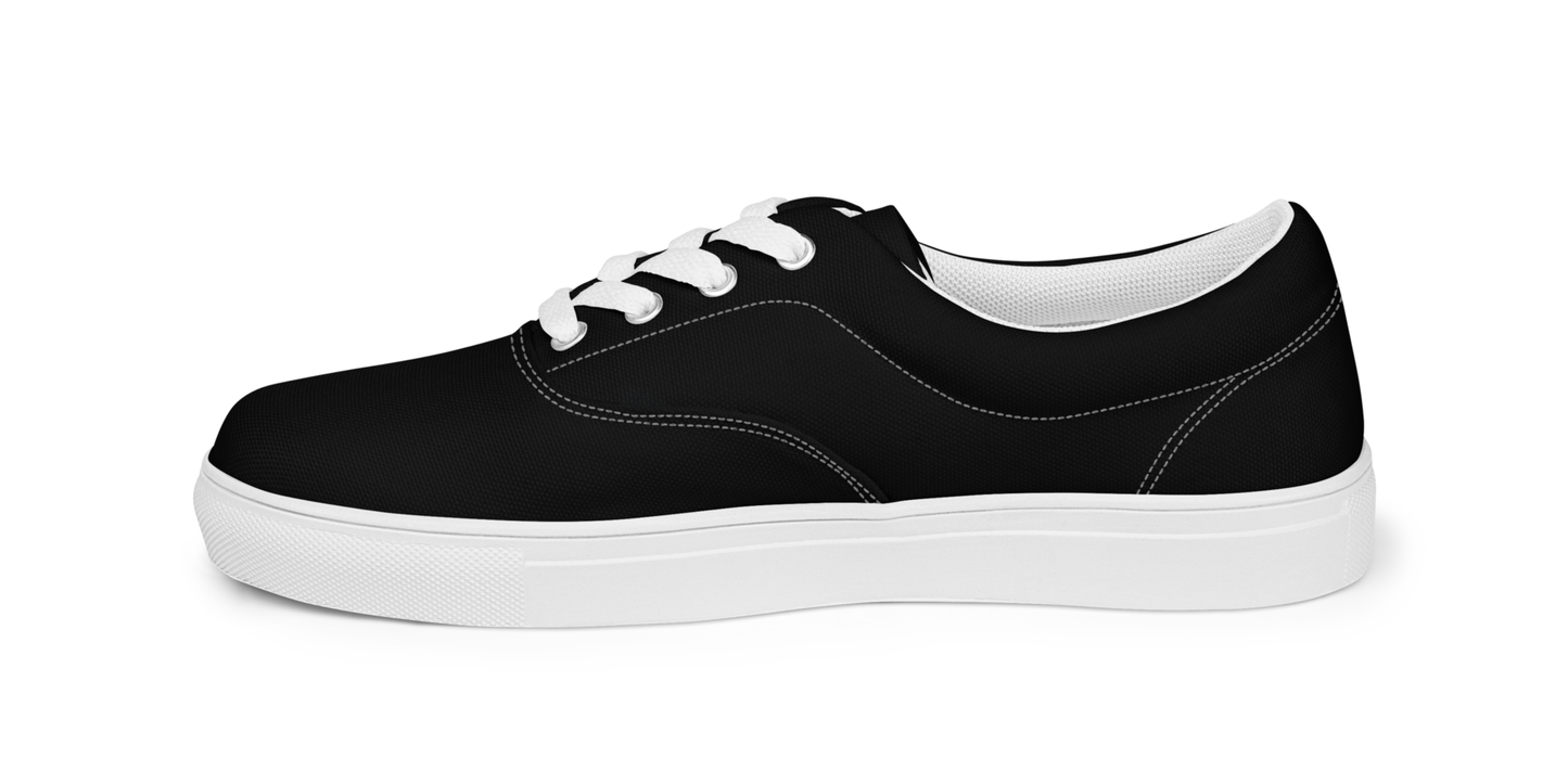 WOMEN’S LACE-UP CANVAS SHOES - BLACK UNICO