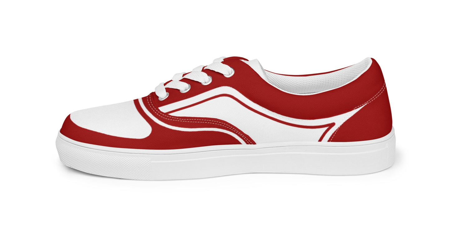 WOMEN’S LACE-UP CANVAS SHOES - ROJO