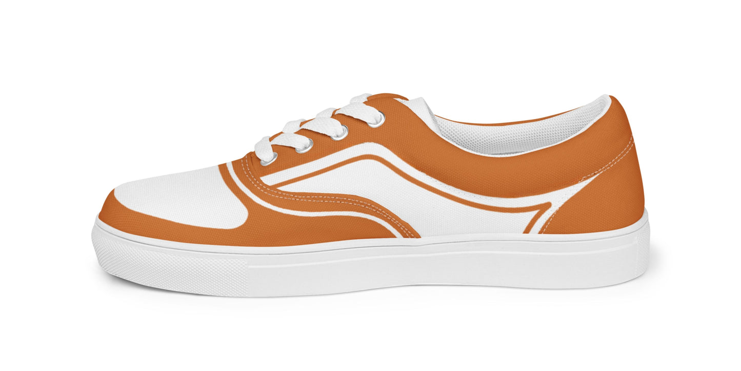 WOMEN’S LACE-UP CANVAS SHOES - ORANGE