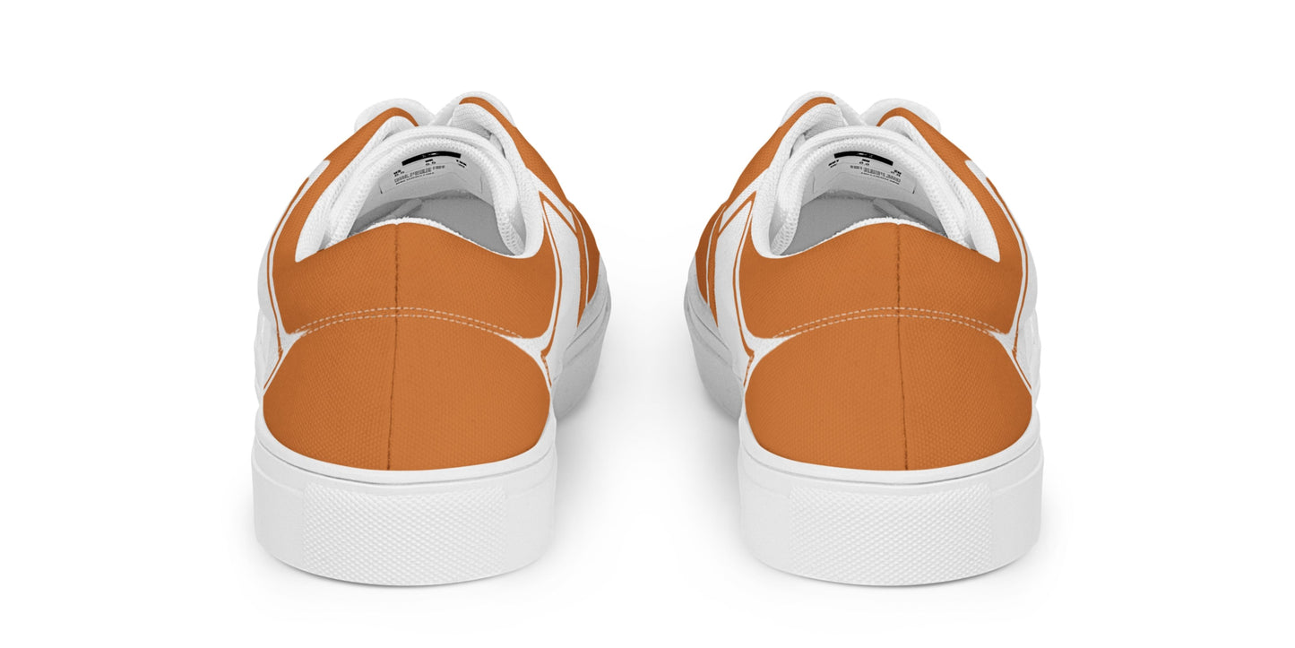 WOMEN’S LACE-UP CANVAS SHOES - ORANGE