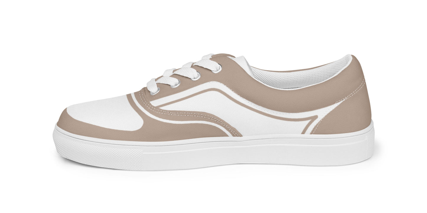 WOMEN’S LACE-UP CANVAS SHOES - TOPO