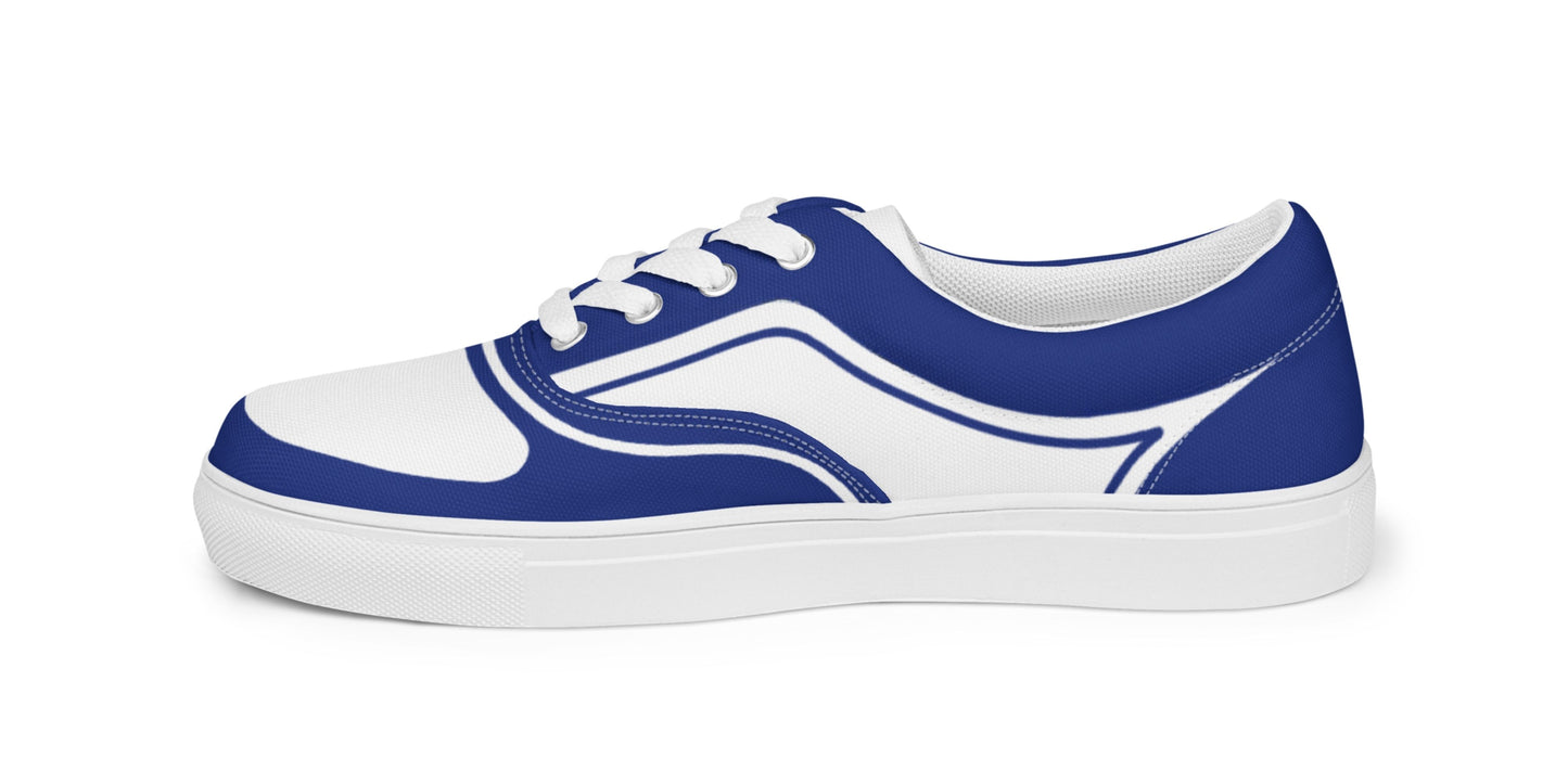 WOMEN’S LACE-UP CANVAS SHOES - AZUL FUERTE