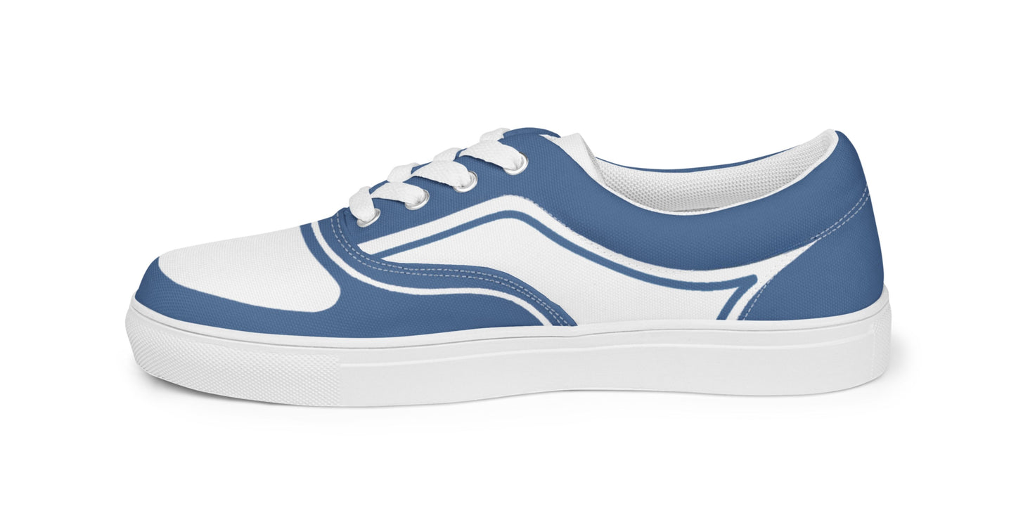 WOMEN’S LACE-UP CANVAS SHOES - AZUL