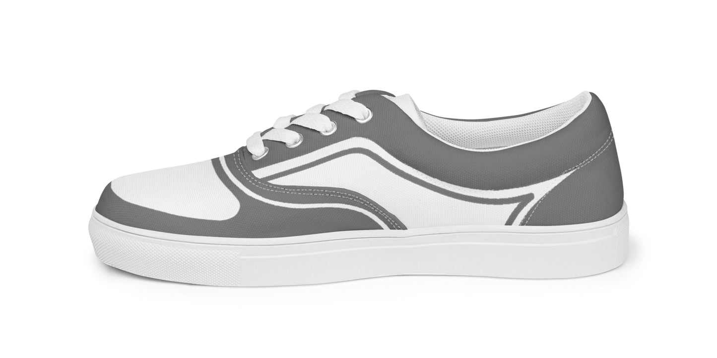 WOMEN’S LACE-UP CANVAS SHOES - GRIS