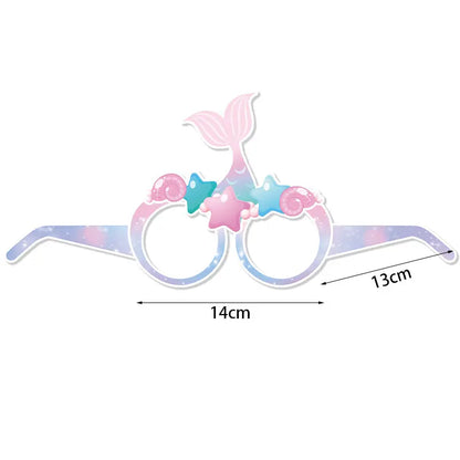 Mermaid Paper Glasses – 12pcs Party Props for Girls’ Birthday