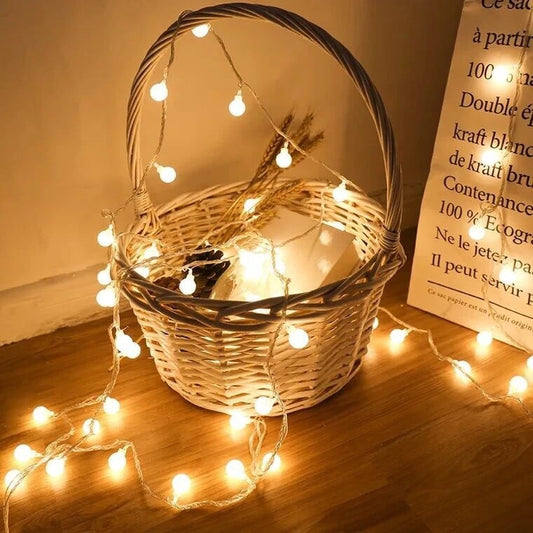 10M Ball LED String Lights – USB/Battery Powered Fairy Garland