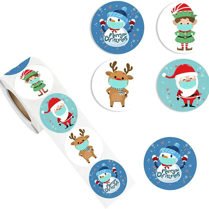 Christmas Gift Stickers – Decorative Self-Adhesive Labels (Merry Xmas)