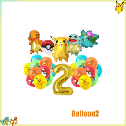 Pikachu Birthday Party Kit – Pokémon Decorations & Tableware Set