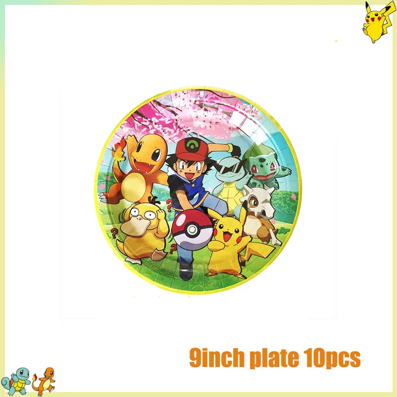 Pikachu Birthday Party Kit – Pokémon Decorations & Tableware Set
