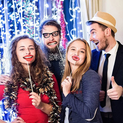 Funny Lips & Mouth Props – 20pcs DIY Photo Booth Kit for Adults