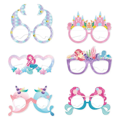 Mermaid Paper Glasses – 12pcs Party Props for Girls’ Birthday