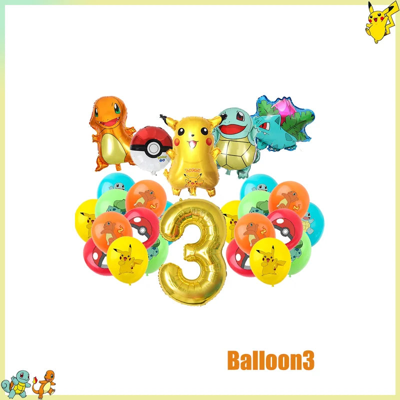 Pikachu Birthday Party Kit – Pokémon Decorations & Tableware Set
