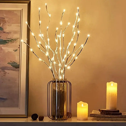 White Birch Branch LED Lights – 20 Battery Fairy Lights for Home Decor