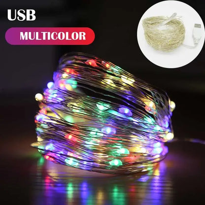 5M USB Silver Wire Fairy Lights – Waterproof Christmas Garland