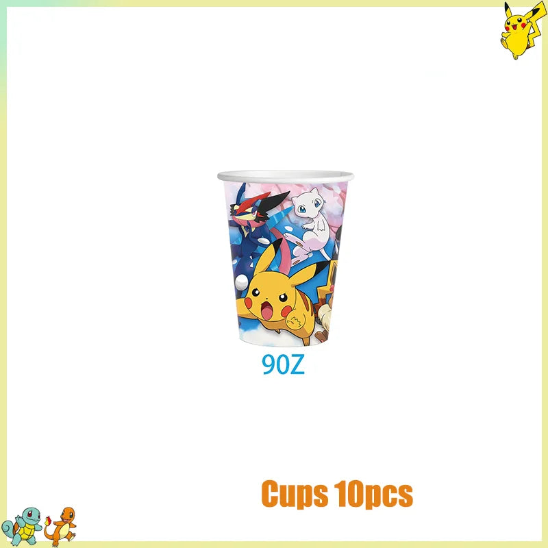 Pikachu Birthday Party Kit – Pokémon Decorations & Tableware Set