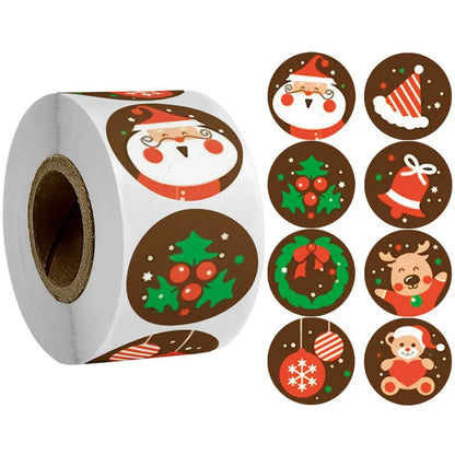 Christmas Gift Stickers – Decorative Self-Adhesive Labels (Merry Xmas)