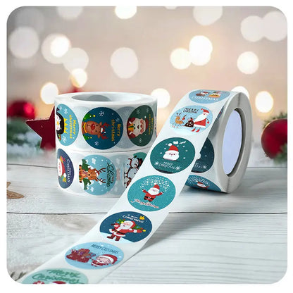 Christmas Gift Stickers – Decorative Self-Adhesive Labels (Merry Xmas)