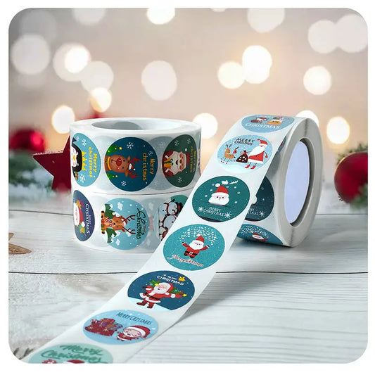 Christmas Gift Stickers – Decorative Self-Adhesive Labels (Merry Xmas)