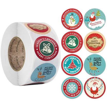 Christmas Gift Stickers – Decorative Self-Adhesive Labels (Merry Xmas)