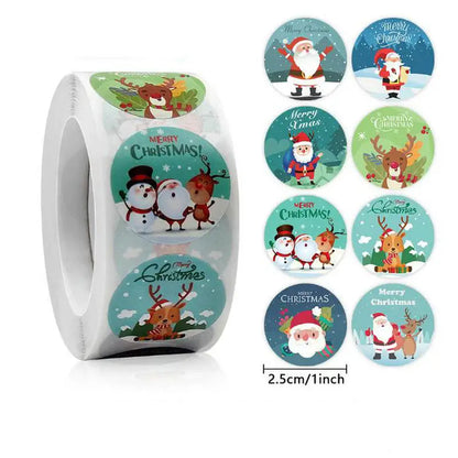 Christmas Gift Stickers – Decorative Self-Adhesive Labels (Merry Xmas)