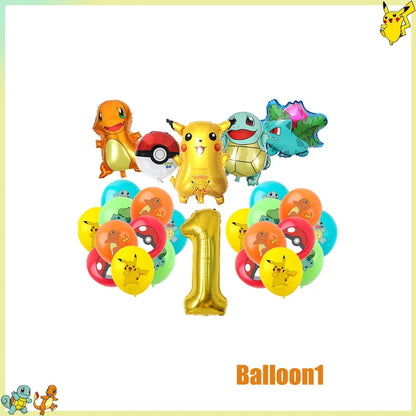 Pikachu Birthday Party Kit – Pokémon Decorations & Tableware Set