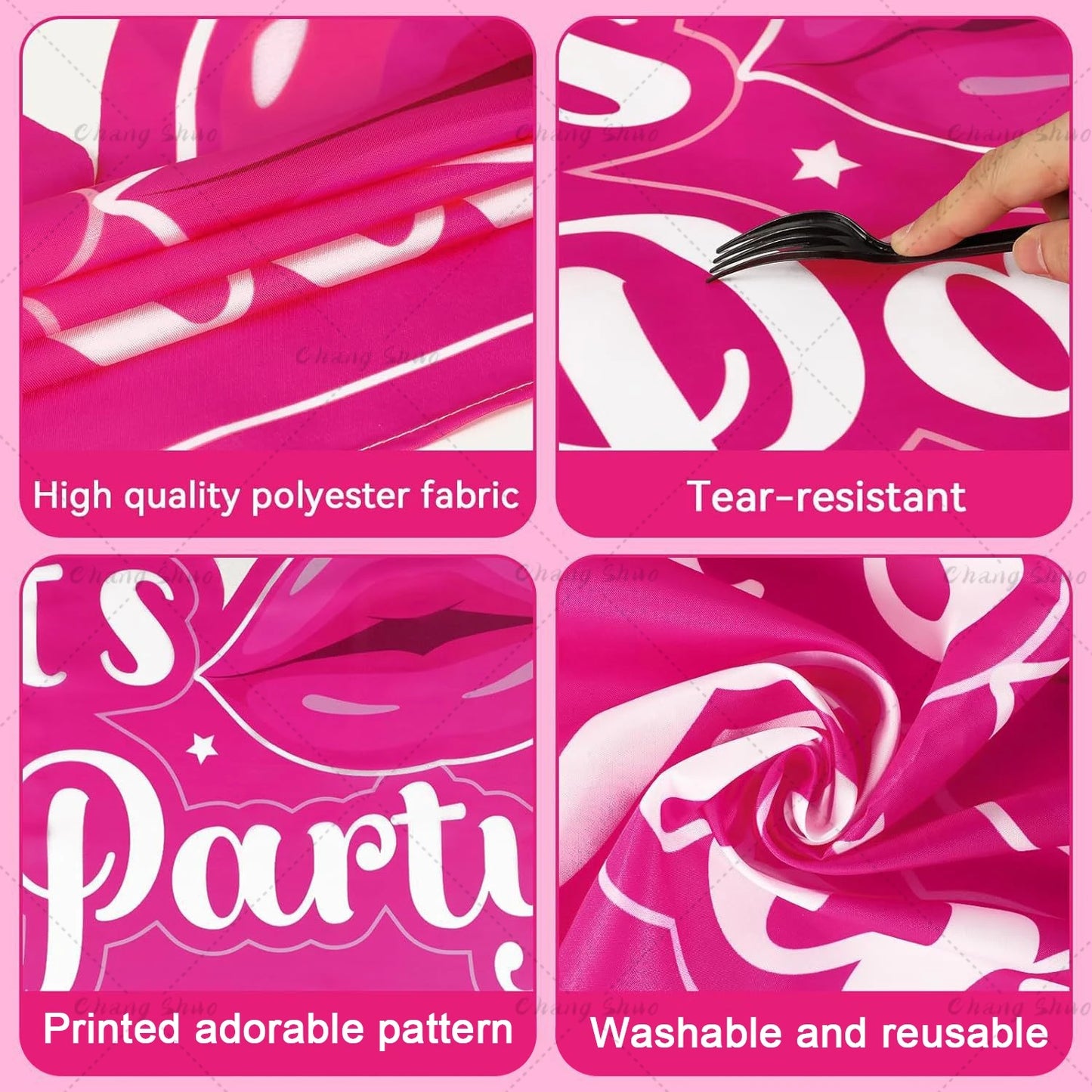 Pink Party Photo Booth Frame – Girls' Birthday & Shower Backdrop