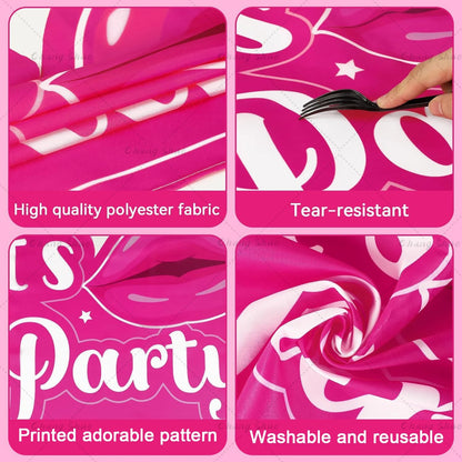 Pink Party Photo Booth Frame – Girls' Birthday & Shower Backdrop