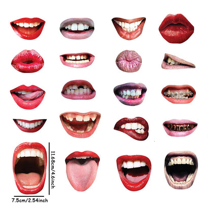 Funny Lips & Mouth Props – 20pcs DIY Photo Booth Kit for Adults