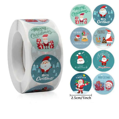 Christmas Gift Stickers – Decorative Self-Adhesive Labels (Merry Xmas)