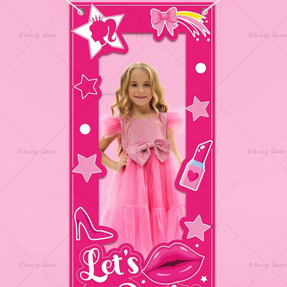 Pink Party Photo Booth Frame – Girls' Birthday & Shower Backdrop