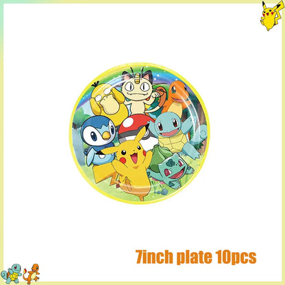 Pikachu Birthday Party Kit – Pokémon Decorations & Tableware Set