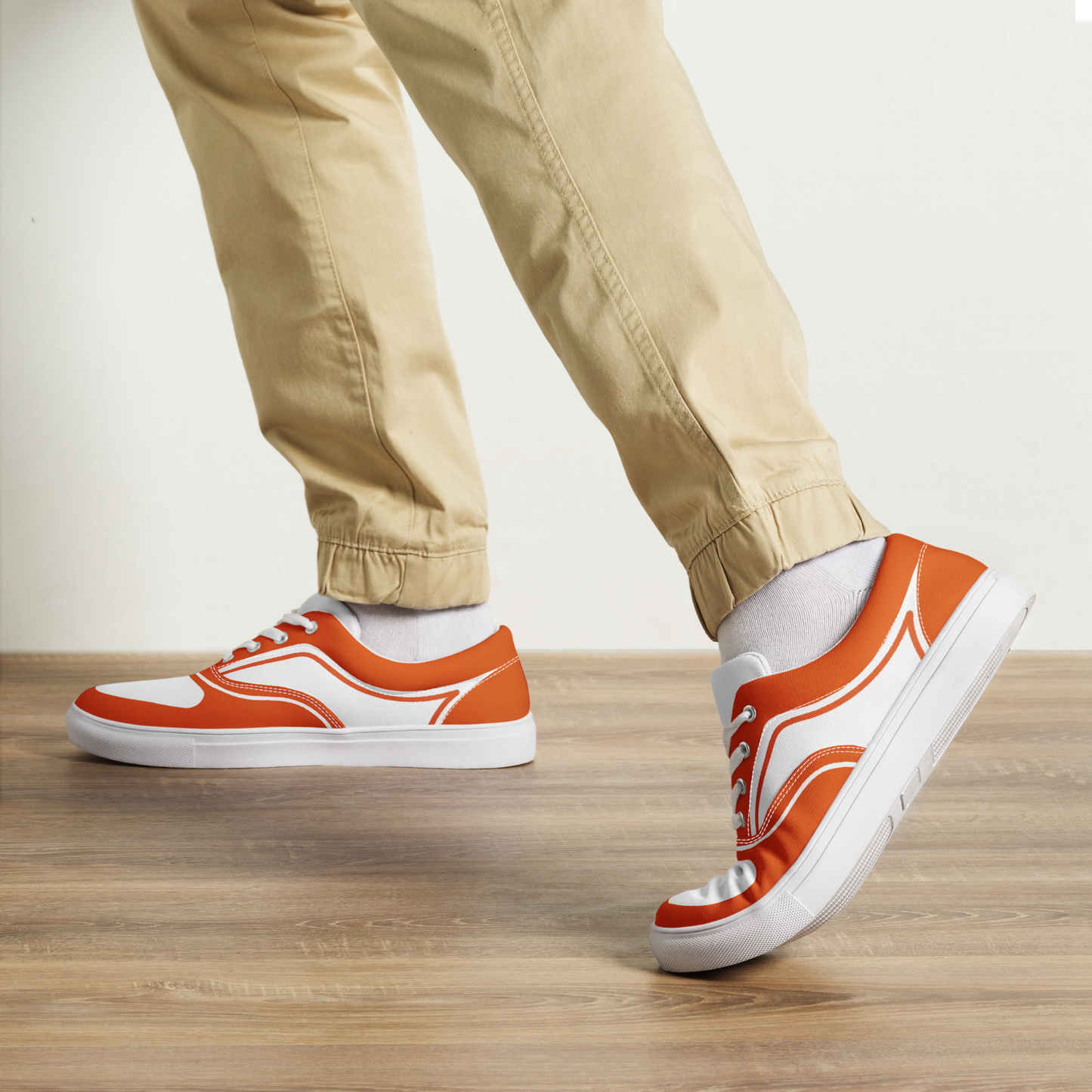 MEN’S LACE-UP CANVAS SHOES - NARANJA