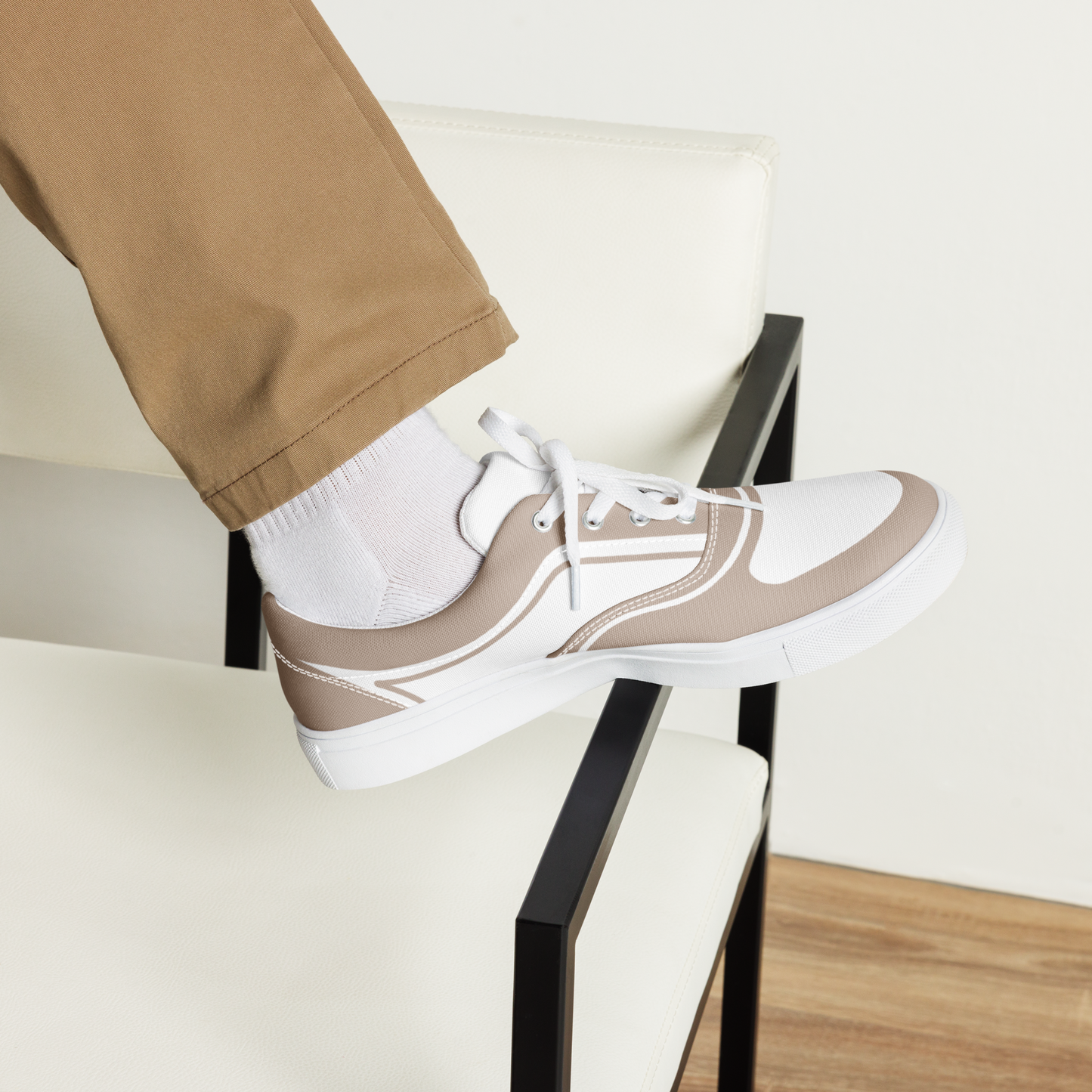 MEN’S LACE-UP CANVAS SHOES - CAFE