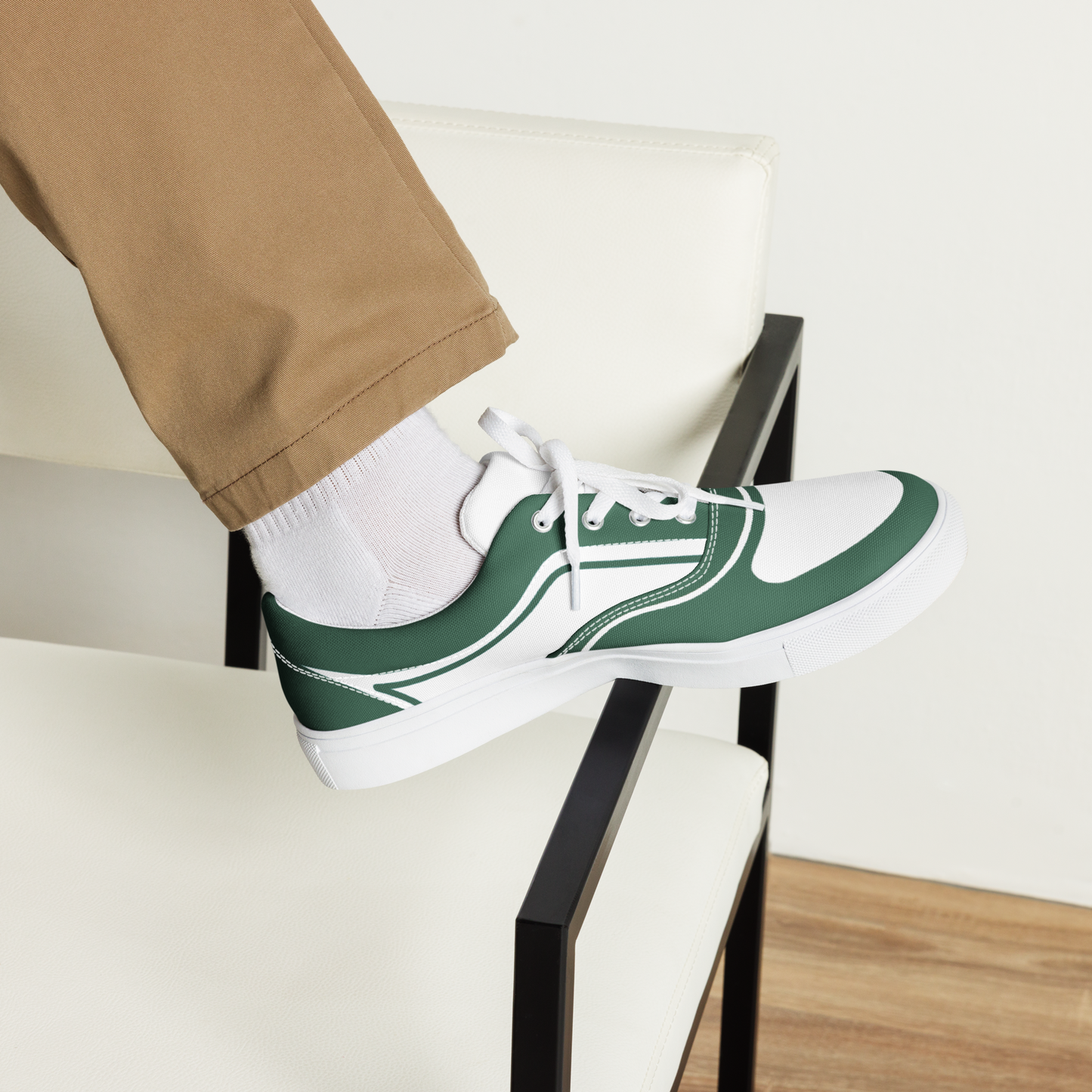 MEN’S LACE-UP CANVAS SHOES - VERDE OSCURO