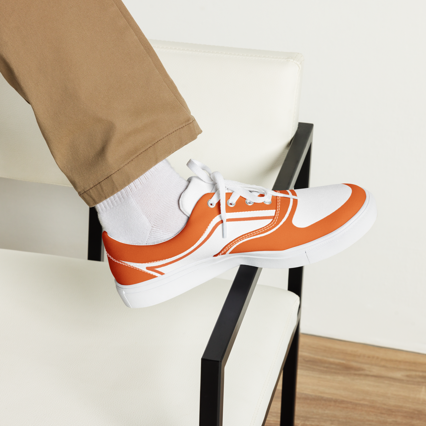 MEN’S LACE-UP CANVAS SHOES - NARANJA