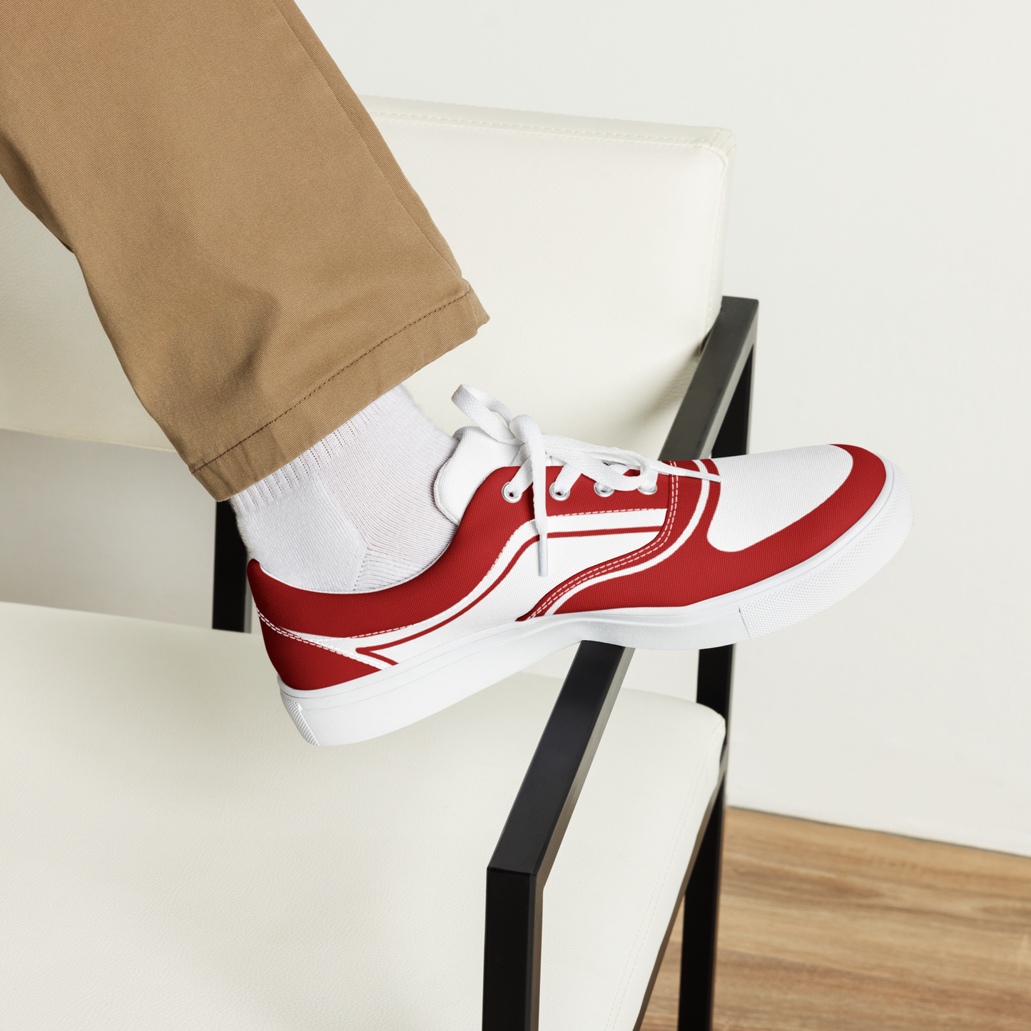 MEN’S LACE-UP CANVAS SHOES - ROJO