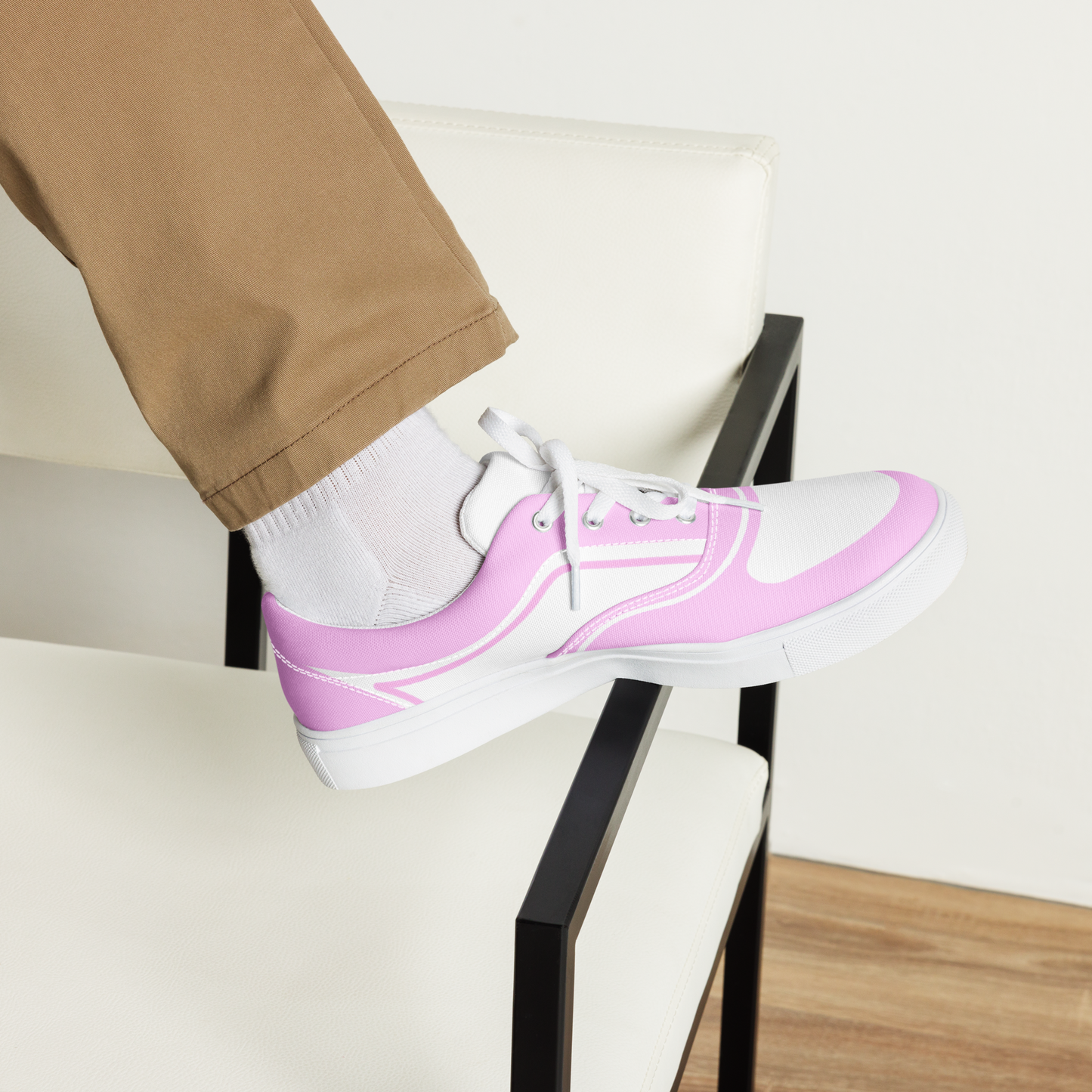 MEN’S LACE-UP CANVAS SHOES - ROSADO